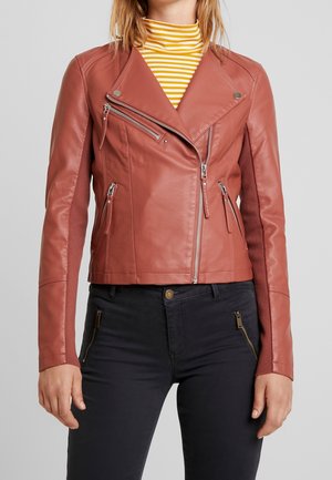 Imiteret læderjakke - brown