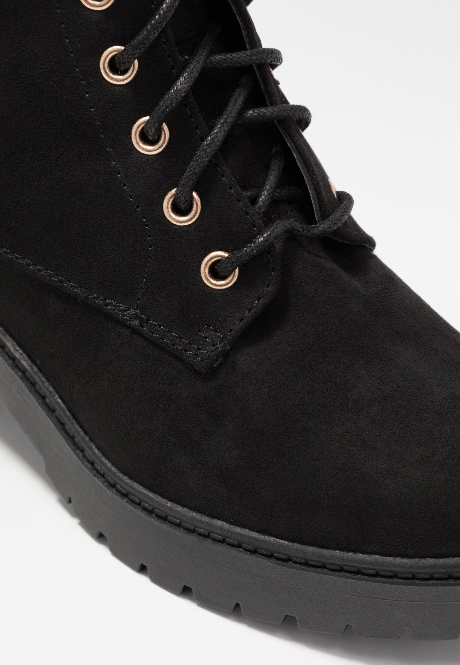 MANTA SIDE ZIP LACE UP Enkellaarsjes met plateauzool black MANTA SIDE ZIP LACE UP Enkellaarsjes met plateauzool black