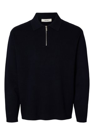 Selected, SLHTELLER FN RELAXED HALF ZIP POLO NOOS - Langærmet T-shirt - sky captain