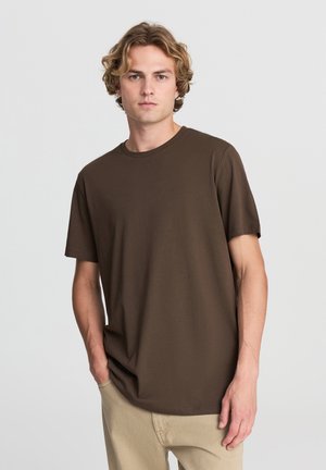 Terranova TINTA UNITA - T-shirt basic - marrone