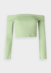 OFF THE SHOULDER CROP - Top dugih rukava - light green