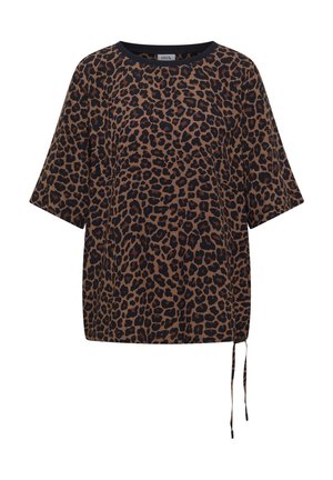 Cecil, SHORT-SLEEVED BLOUSE-STYLE TOP WITH LEOPARD PRINT - Blouse - creamy mocha