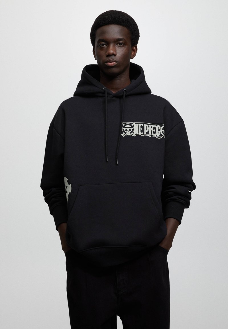 PULLu0026BEAR ONE PIECE - Hoodie - mottled black - Zalando.de