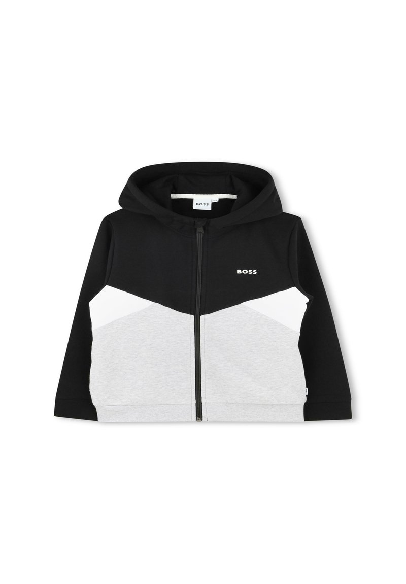 BOSS Kidswear Sweater met rits grijs
