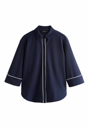 TIPPED LONG SLEEVE BUTTON THROUGH  - Gombos blúz - navy