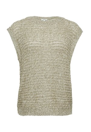 Gebreide trui in lichtbeige, met een textuurpatroon, wijde mouwen en een ronde hals. Zachte, ademende stof met een losse pasvorm.