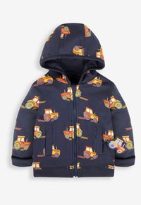 JoJo Maman Bébé HIPPO APPLIQUE REVERSIBLE HOODIE - Cardigan - navy blue tractor