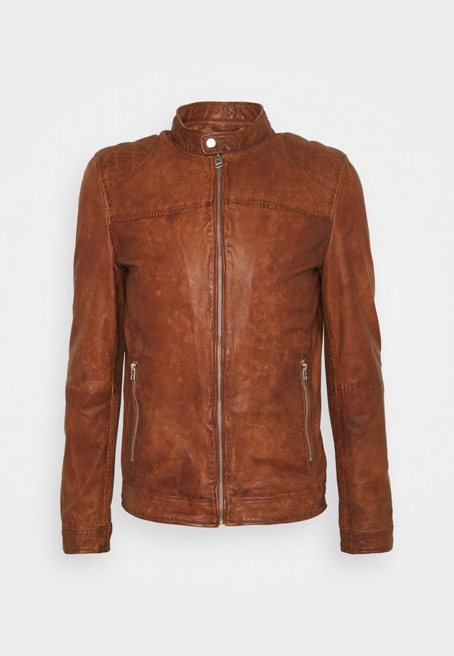GC ROSTOCK BIKER - Læderjakker - dark cognac