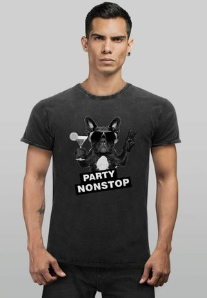 COOLES ANGESAGTES VINTAGE PARTY NON-STOP - Print T-shirt - schwarz