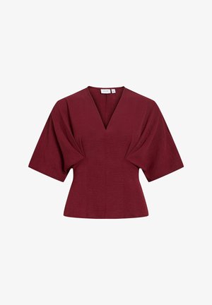 VILA, Short Sleeved VIRELLA V-neck - Blúz - port royale