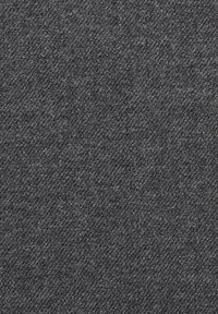 Dark gray fabric with a textured, woven appearance. Features fine, interlaced fibers creating a subtle pattern across the surface.
