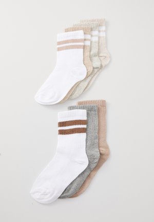 7 PACK - Strømper - mottled light grey/ mottled beige/white