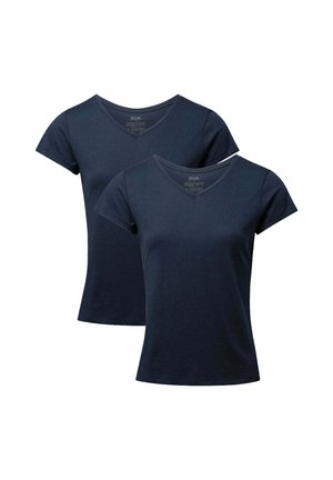 V-NECK 2-PACK - T-shirt - bas - dark navy