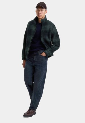 JACQUARD CHECKED ZIP UP - Veste polaire - dark navy mix