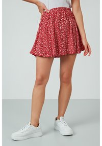 LELA ELASTIC WAIST - Minigonna - red-white