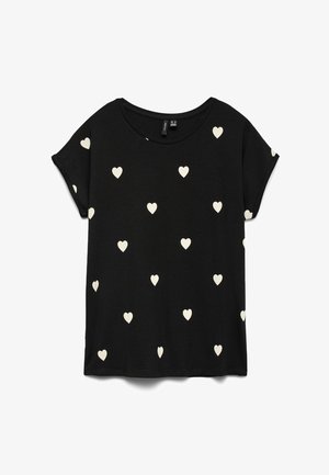 Vero Moda MAVA - T-shirt imprimé - black/white