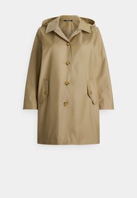 HOODED COTTON BLEND BALMACAAN COAT - Classic coat - birch tan