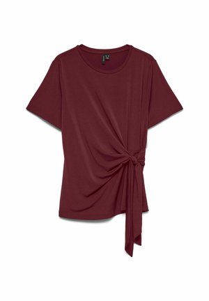 Vero Moda Curve, VMJILL SS TOP JRS NOOS CUR - T-shirt imprimé - windsor wine