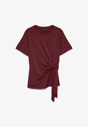 Vero Moda Curve, VMJILL SS TOP JRS NOOS CUR - T-shirt imprimé - windsor wine