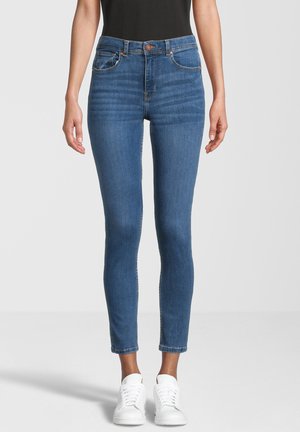 JUDY - Jeans Skinny Fit - mid-blue-crinkleoptik