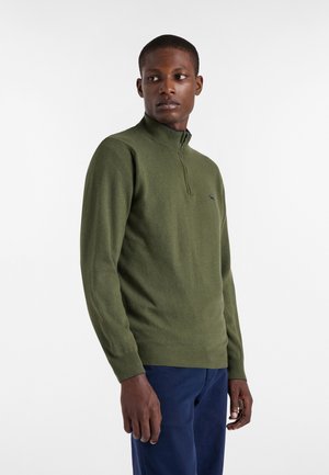 CON COLLO ALTO E ZIP - Strickpullover - cachi