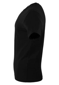 Black short-sleeve T-shirt made of smooth cotton. Round neckline, regular fit, minimalistic design with no logos or embellishments.