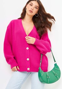 Cesare Gaspari OVERSIZED V-NECK - Kofta - fushia