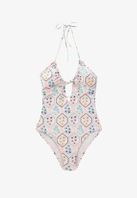 Unselected, ecru pink floral tile