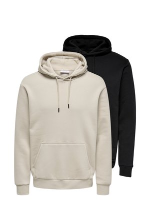 2 PACK  - Kapuzenpullover - schwarz   creme
