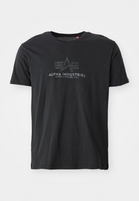 T-shirt print - black/grey