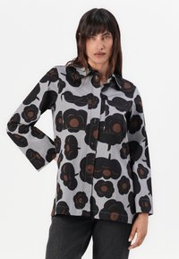 Marimekko ARIA TUMMA - Blúzka so zapínaním na gombíky - grey/black/brown