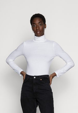 BASIC ROLL NECK LONG SLEEVES TOP - Long sleeved top - white