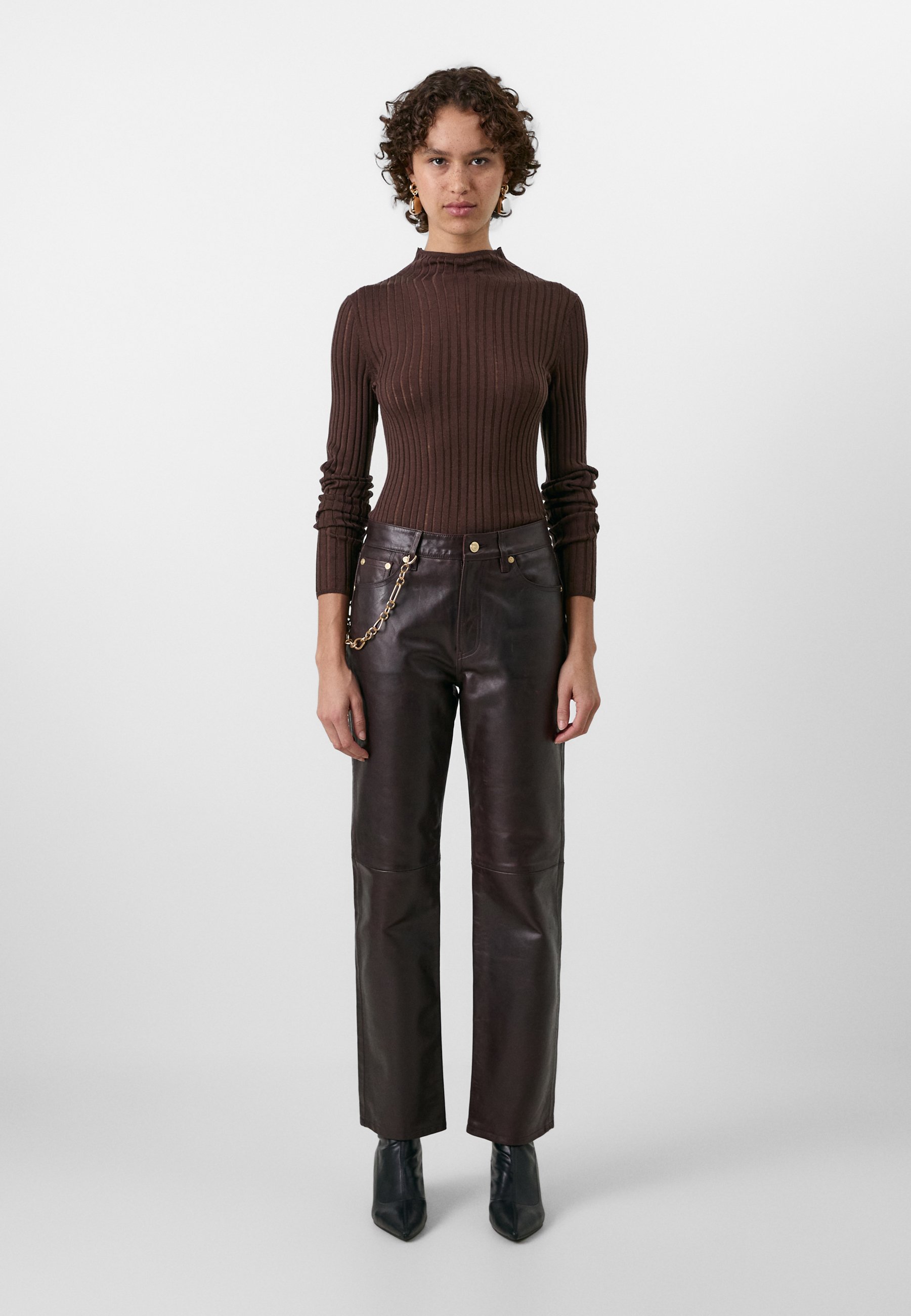 GAP GAP X CULT GAIA LEATHER PANT - Leather trousers - woodsy brown