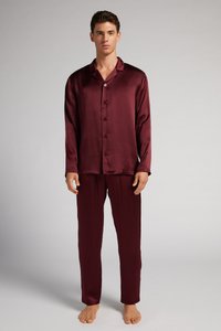 IUMAN Intimissimi Uomo PIPING - Pyžamo - rot  i  dark cherry red