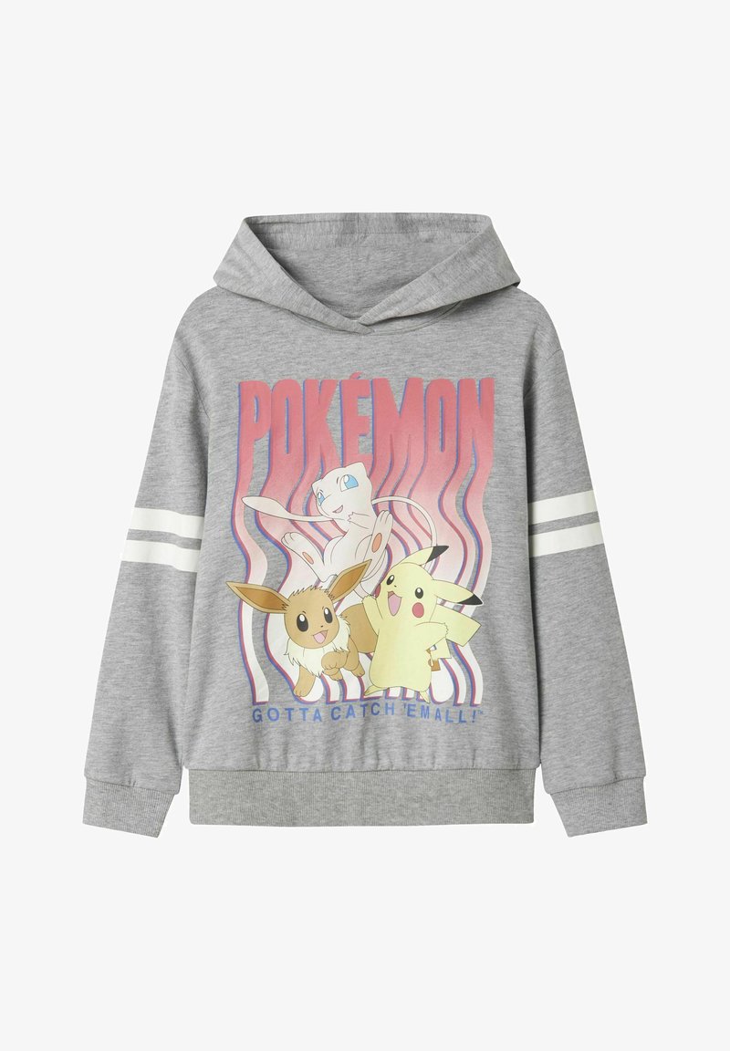 Hallitus hallitus, millel on graafiline trükk Pokémoni tegelaste, sealhulgas Pikachu ja Eevee, ning valged triibud varrukatel.