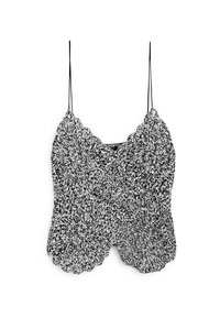 ASYMMETRIC MOULINÉ CROCHET - Top - black