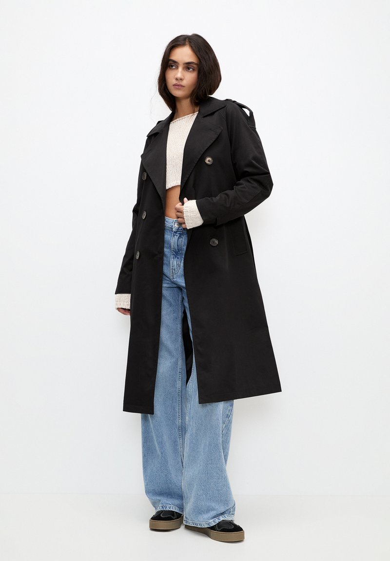 PULL&BEAR BASIC  - Trenchcoat - black