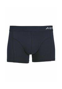 Dunkelmarineblaue Boxershorts aus dehnbarem Stoff, mit einem sanften Bund mit Markenlogo und dezenten Nahtdetails.