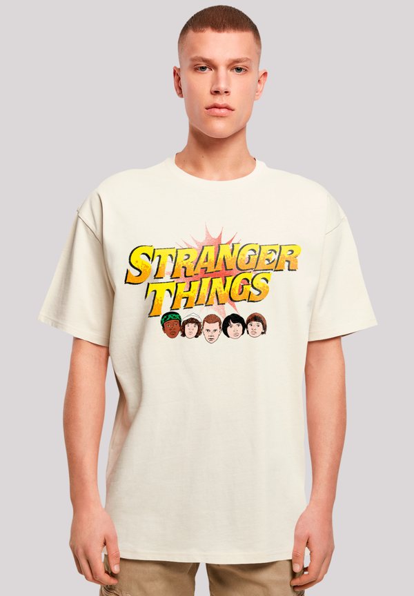 STRANGER THINGS COMIC HEADS NETFLIX TV SERIES - T-Shirt print - sand