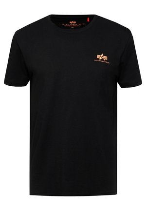Alpha Industries SMALL LOGO - Osnovna majica kratkih rukava - black / neon orange