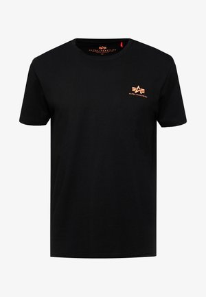 Alpha Industries SMALL LOGO - Camiseta básica - black / neon orange
