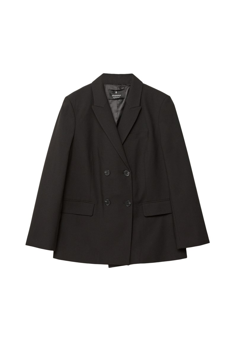 Stradivarius Kurzmantel black/schwarz