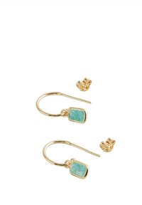 Next CHARM HOOP - Øreringe - sterling silver gold plated green