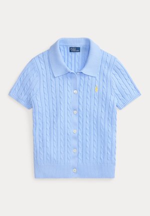 Polo Ralph Lauren, CABLE COTTON SHORT-SLEEVE POLO CARDIGAN - Gilet - baby blue