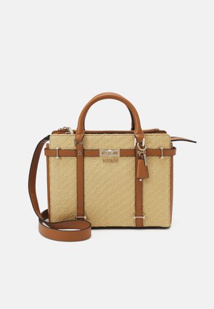 Guess EMILEE LUXURY SATCHEL - Kézitáska - natural/cognac