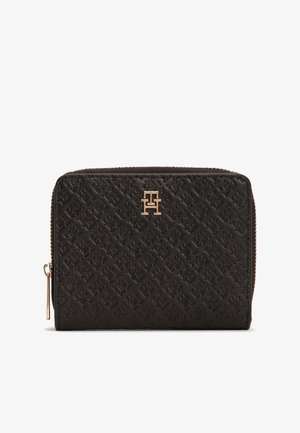 Tommy Hilfiger, HILFIGER ICON DEBOSSED ZIP-AROUND FLAP WALLET - Lompakko - black
