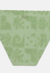 Groene bikini onderkant met gestructureerde patronen van golven en zeewier. Gemaakt van zachte stof met een Roxy logo label op de tailleband.