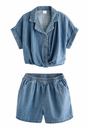 TWIST FRONT SET REGULAR FIT - Denimové šortky - blue denim
