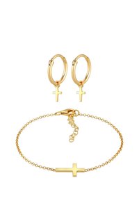 JEWELRY SET CROSS - Korvakorut - gold-coloured