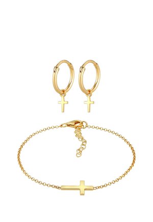 JEWELRY SET CROSS - Ohrringe - gold-coloured
